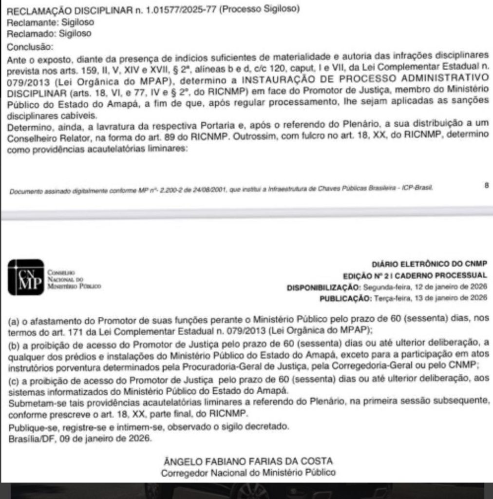 CNMP afastou por 60 dias promotor irmão do prefeito de Macapá por supostas infrações funcionais